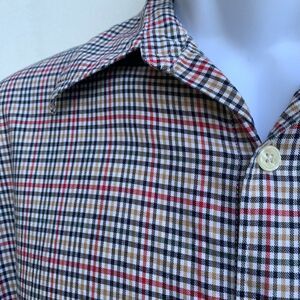 Vintage 90s J. Crew Men's Plaid Button-Down Shirt Size M 100% Cotton